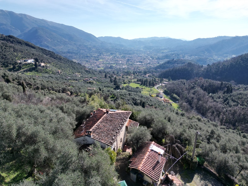 Isolated stone house with guest house above Camaiore