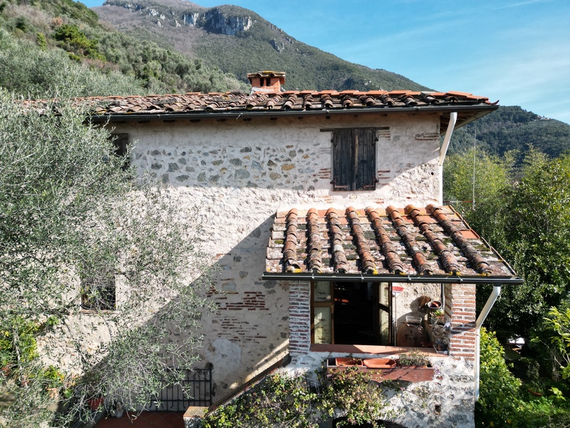 Isolated stone house with guest house above Camaiore